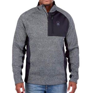 Spyder Men's Black & Gray Half Zip Sweater Gait Knit Pullover Jacket Size XXL